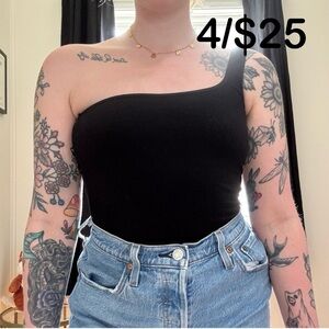 ✨4/$25✨ Dynamite Black Asymmetrical Fitted Tank Top